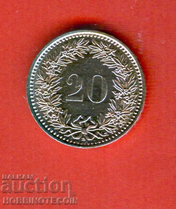 ELVEȚIA SWITZERLAND 20 Rappen emisiune 1989 NOUĂ BU UNC cu preț € 1.49 | 2.91 BGN