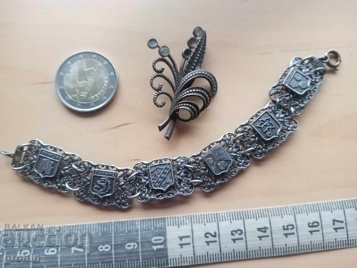 Доставка на Арт нуво филигран лот,гривна,брошка,гранулация,бабин чеиз