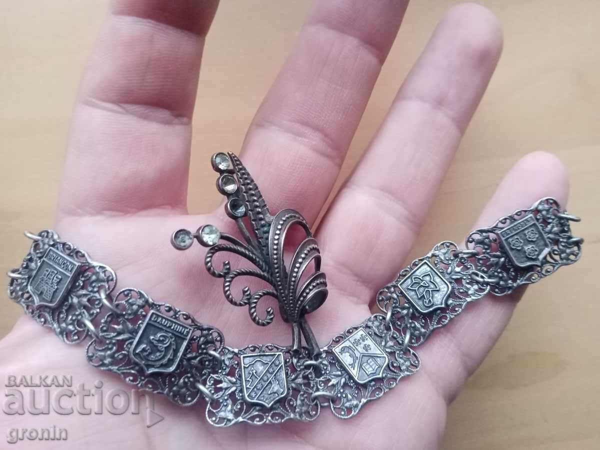 Арт нуво филигран лот,гривна,брошка,гранулация,бабин чеиз - 5