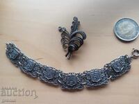 Lot filigran Art Nouveau, brățară, broșă, granulație, zestre de mireasă