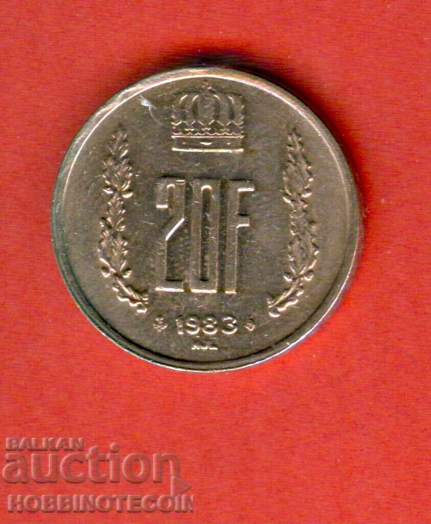 ЛЮКСЕМБУРГ LUXEMBOURG 20 Франкя емисия issue 1983 НОВА UNC