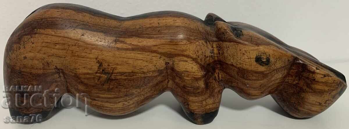 Αυθεντικό αφρικανικό ξύλινο ειδώλιο ιπποπόταμου (Σενεγάλη)