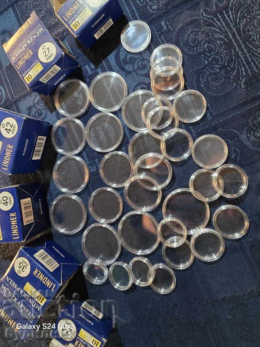 34 bucăți capsule pentru monede, noi-nouțe. Diferite mărimi. BZC cu preț € 5.99 | 11.72 BGN