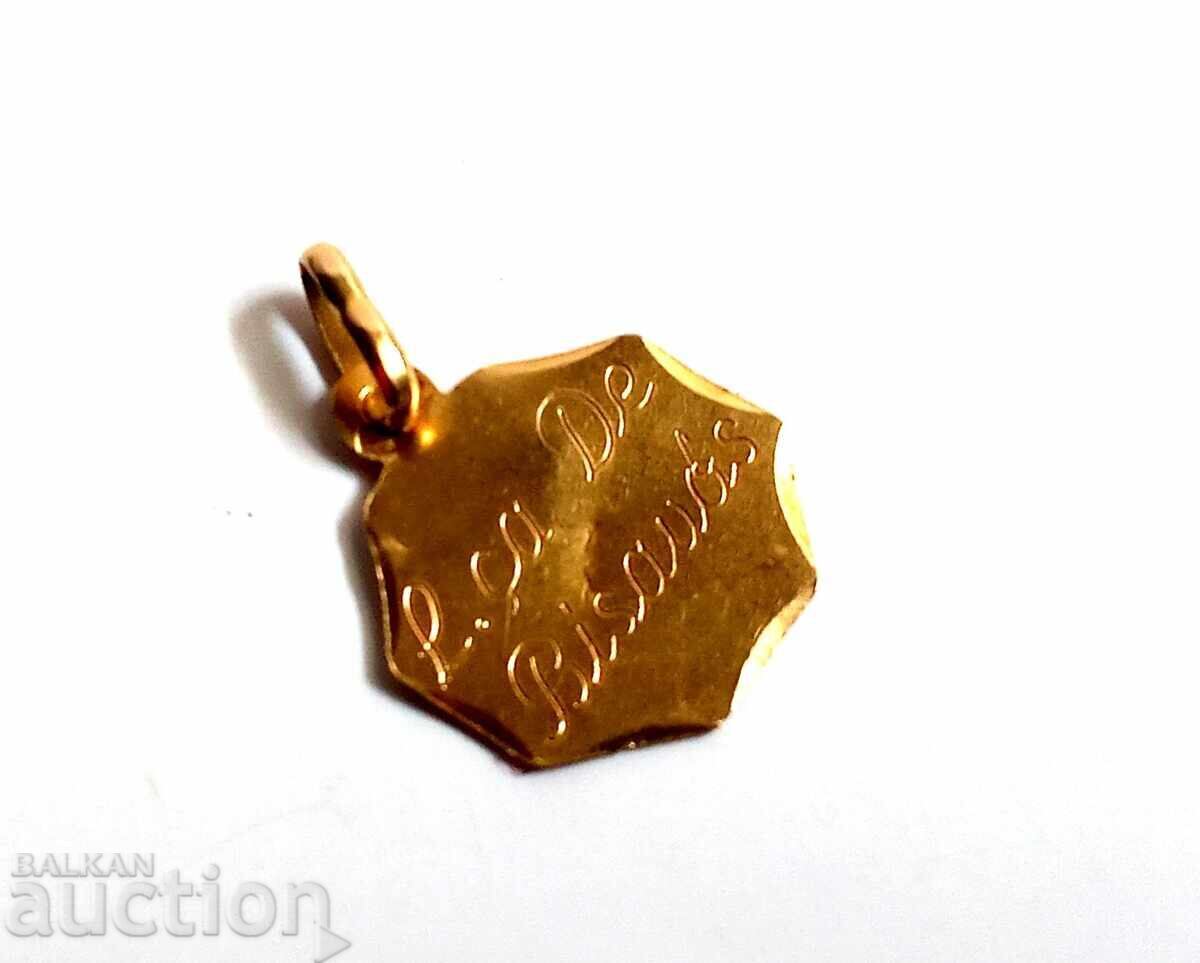 Medalion religios francez, aur de 18 carate cu preț € 125.00 | 244.48 BGN Medalion religios francez, aur de 18 carate cu preț € 125.00 | 244.48 BGN