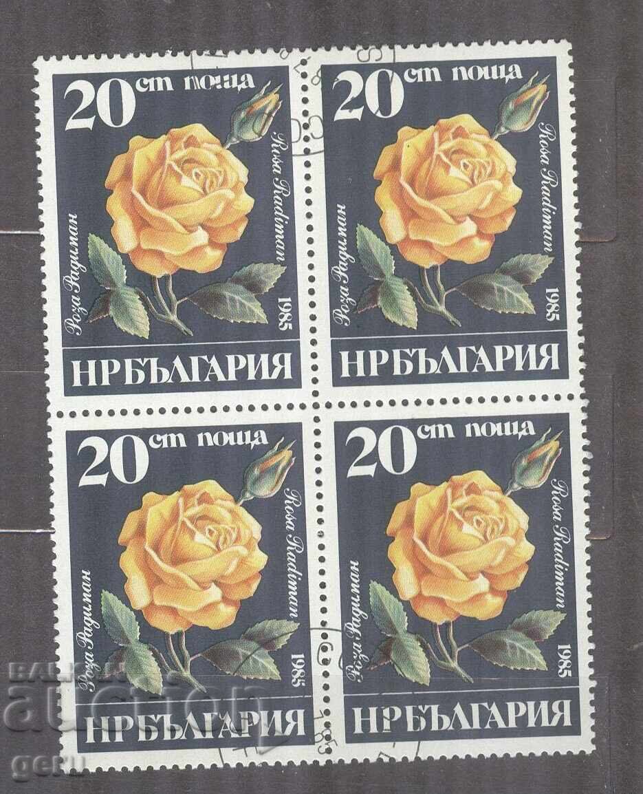 BULGARIA 1985 Roses stamp 2fc