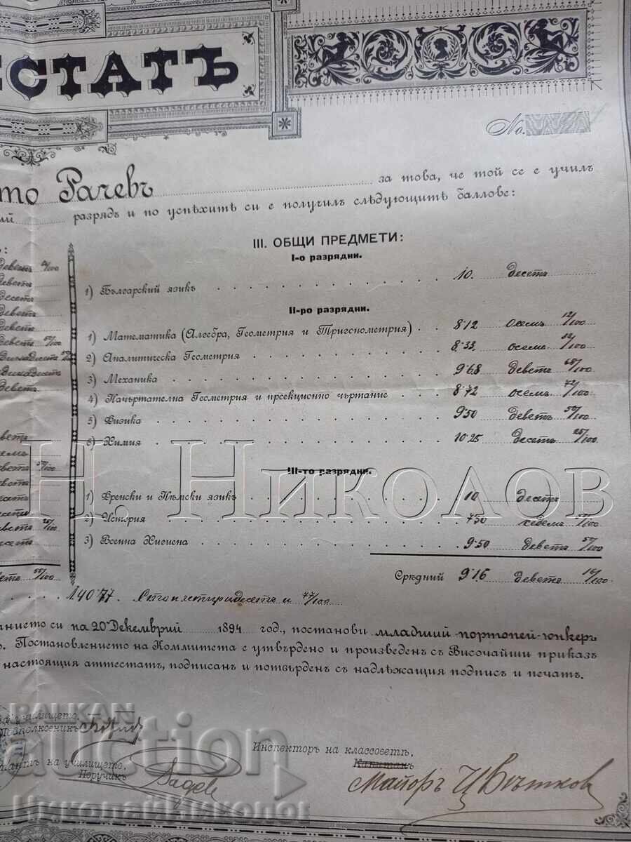 Livrarea 1895 ATETAT MILITAR COL. HRISTO RACHEV RUSE, REGIMENTUL 5 E977