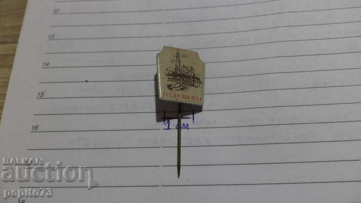 Licitație Znachka reklamna, fa C&H Van Beek, atracție turistică