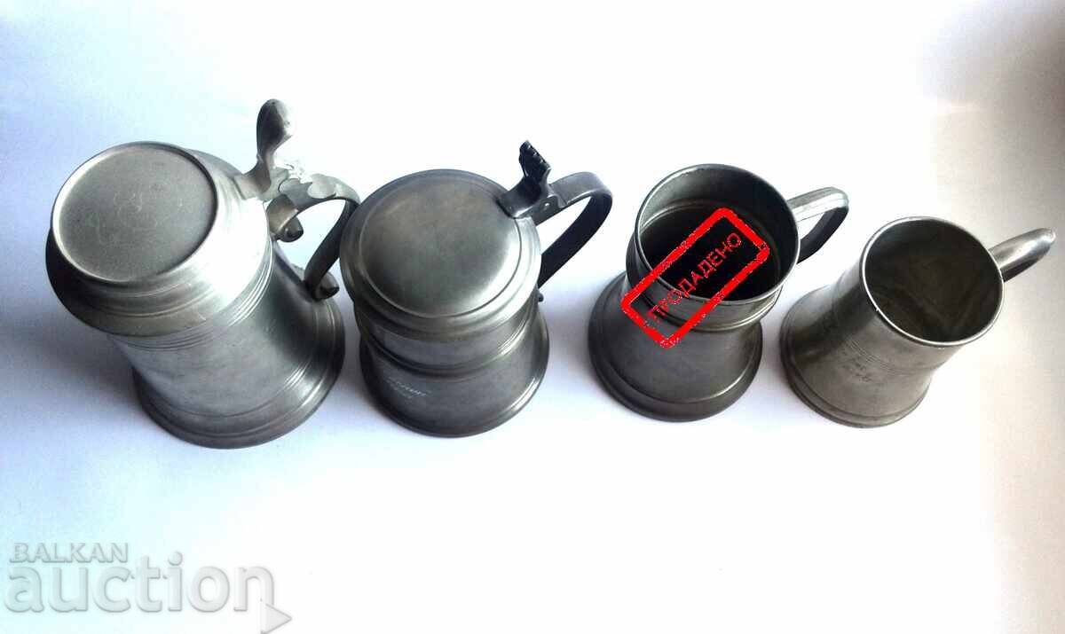 Παράδοση Μεταλλικές Κούπες Μπύρας Κασσίτερος