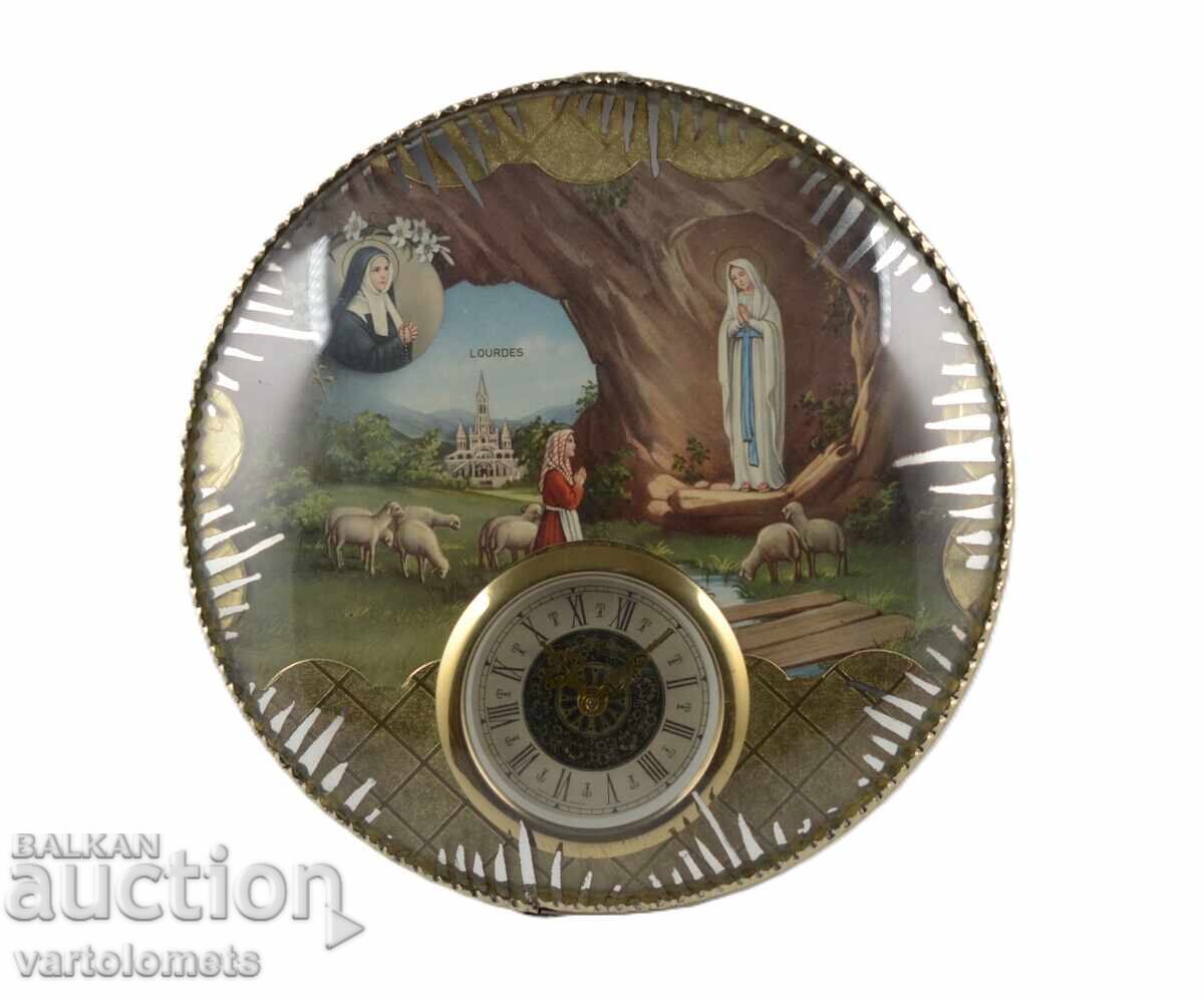 Ceas suvenir religios de la Lourdes, Franța - nu funcționează
