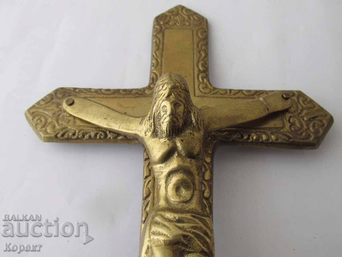 Auction  Bronze table cross, crucifix