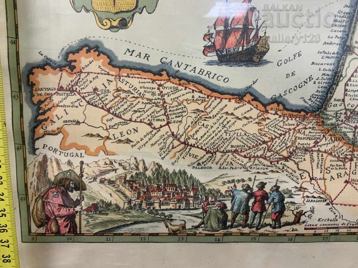 Παράδοση Παλαιός χάρτης Γαλλίας 1648 μ.Χ