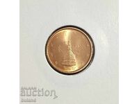 Италия UNC Евромонета 2 Цента 2002 Euro Cent Italy