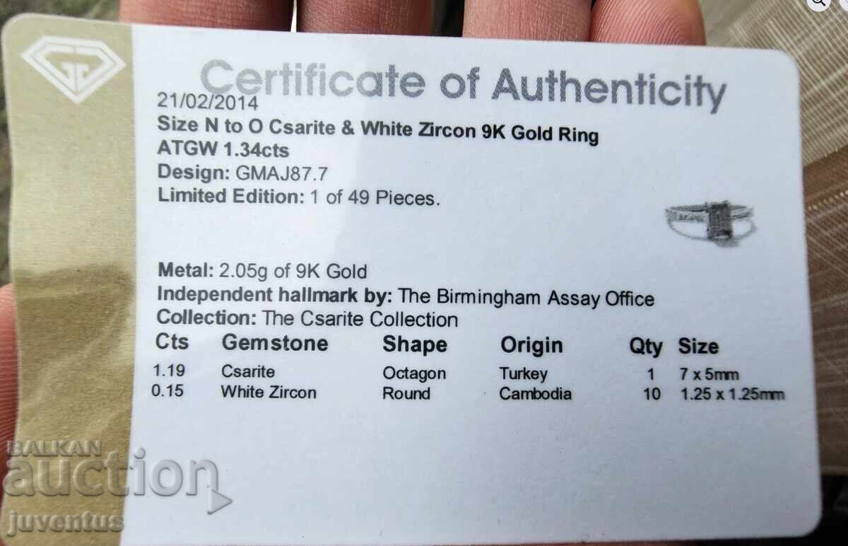 GOLD RING WITH NATURAL SULTANITE (TURKEY) CERTIFICATE - 7