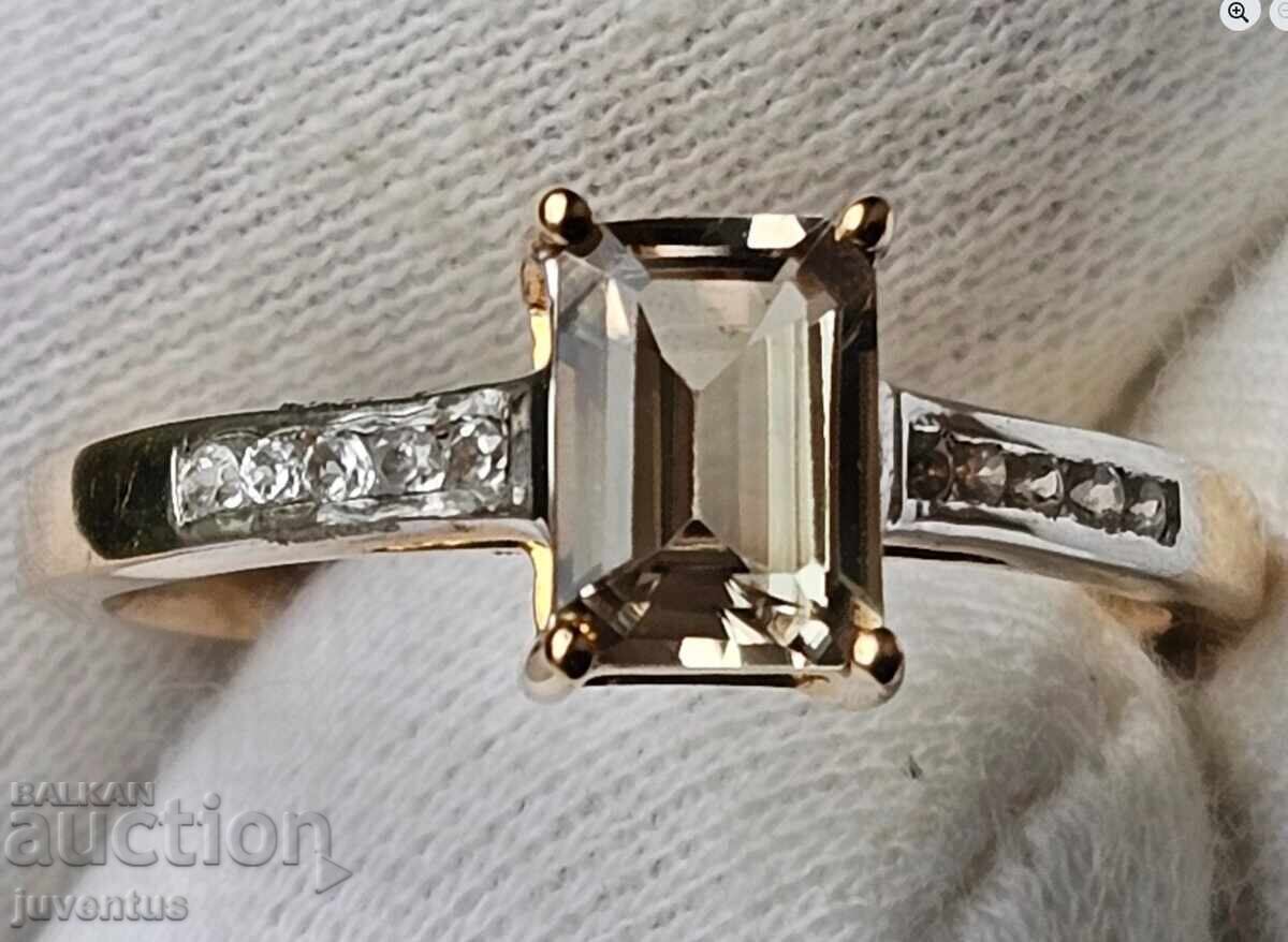 GOLD RING WITH NATURAL SULTANITE (TURKEY) CERTIFICATE