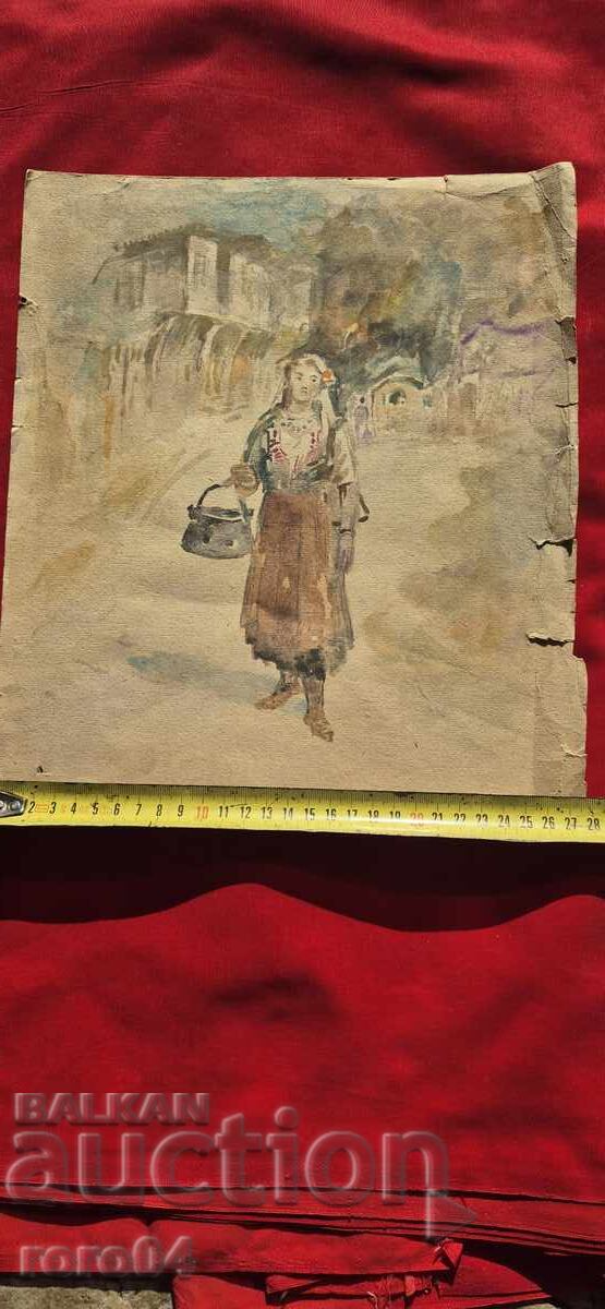 Δημοπρασία ΧΡΙΣΤΟ ΛΟΖΕΦ (1883 - 1970) ΒΟΥΛΓΑΡΑ ΜΕ ΦΟΡΕΣΙΑ ΚΑΙ ΜΕ ΚΟΛΙΕ