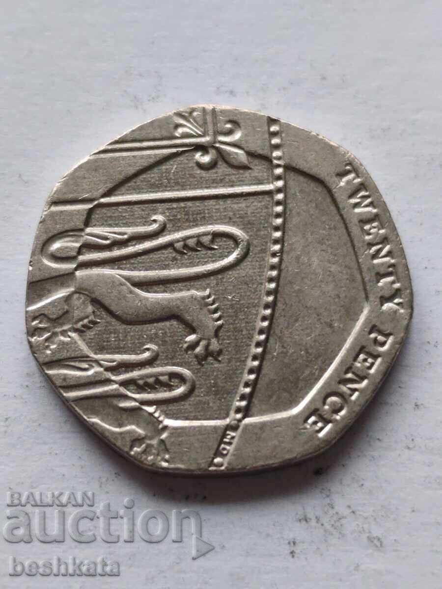 Великобритания - 20 пенса (2019) с цена € 1.14 | 2.23 лв.