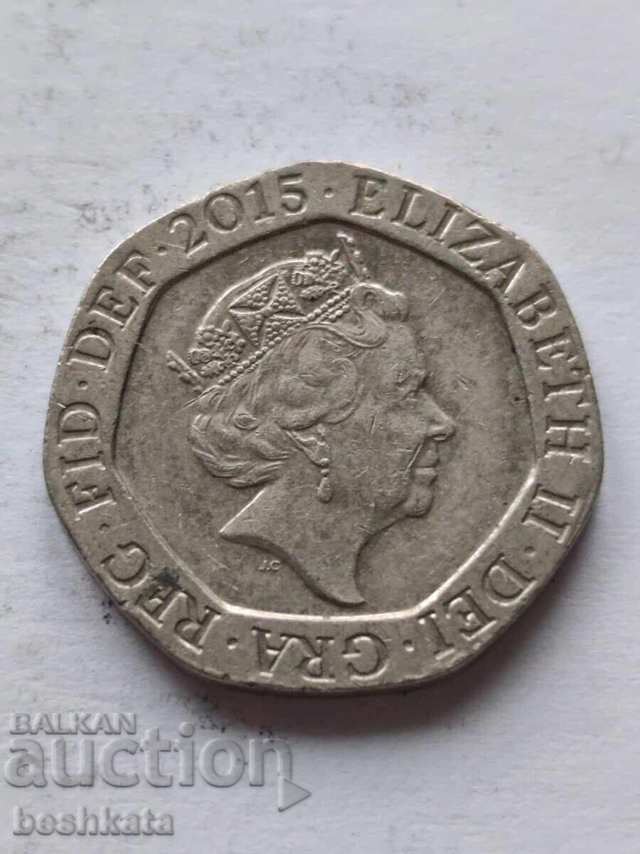 Ηνωμένο Βασίλειο - 20 πένες (2015) αρχικά 'JC'