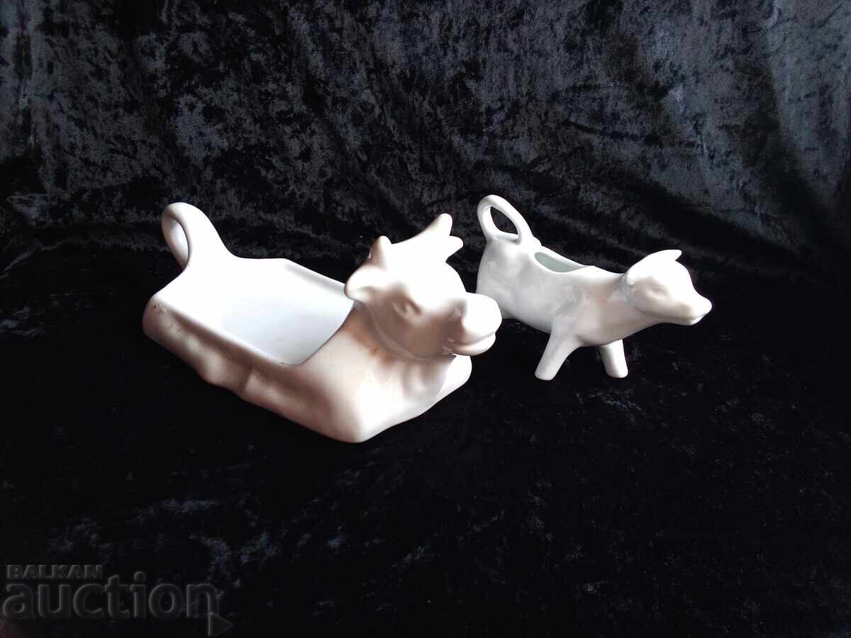 порцелан каничка за сметана-мляко и форма за масло - 6