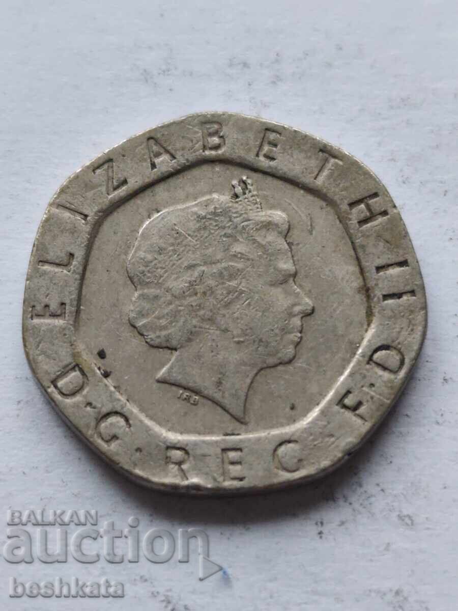 Великобритания - 20 пенса (2000) с цена € 0.37 | 0.72 лв.