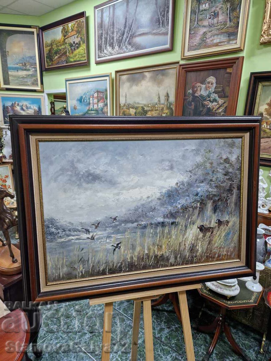 Unique antique master author oil painting on canvas - 6