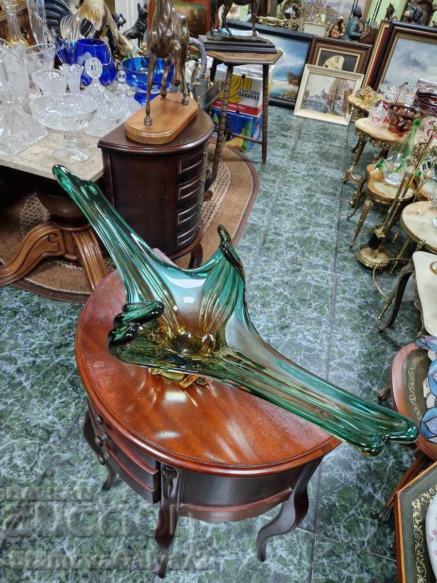 Auction  Unique Huge Crystal Italian Murano Fruit Bowl
