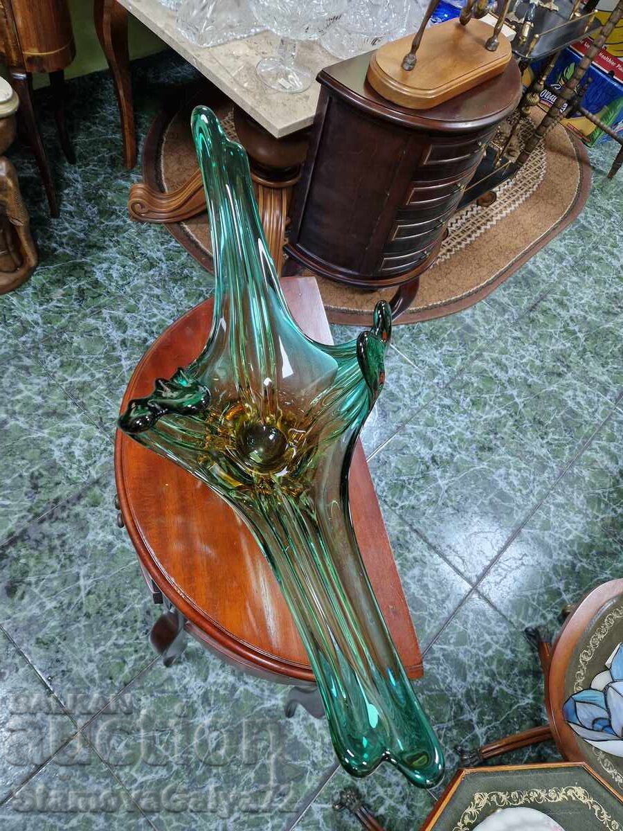 Unică fructieră italiană de cristal Murano, enormă - 5