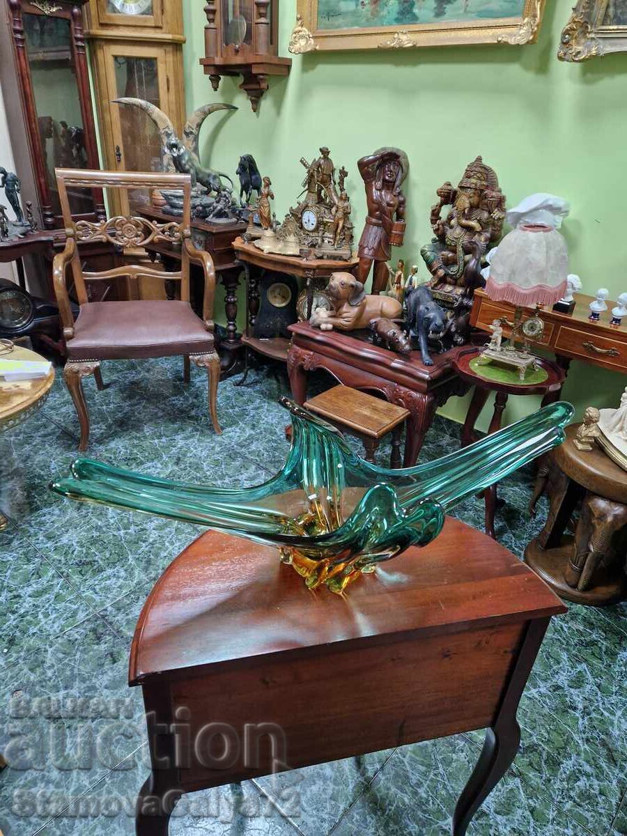 Unique Huge Crystal Italian Murano Fruit Bowl - 6