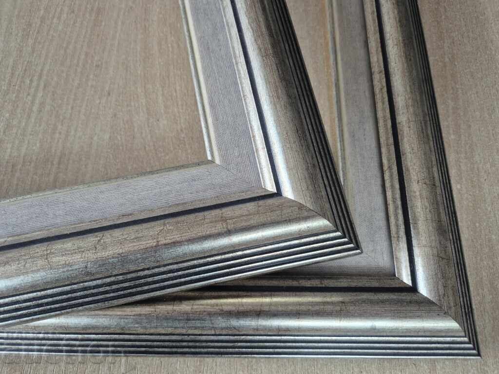 Παράδοση 2 Ασημένια πλαίσια και πασπαρτού για κέντημα εικόνας καθρέφτη 2