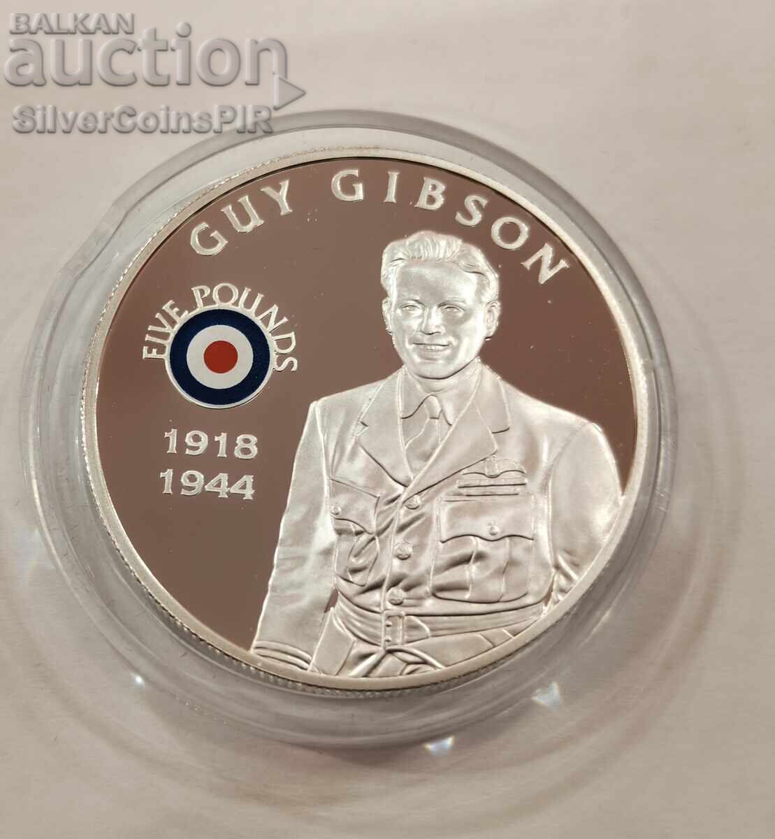 Сребро 5 Паунда Гай Гибсън 2008 Кралски Въздушни Сили