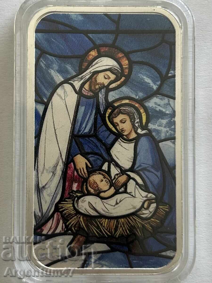 Livrarea ARGINT 1 OZ 2025 BUCATĂ - CRĂCIUN COLORAT