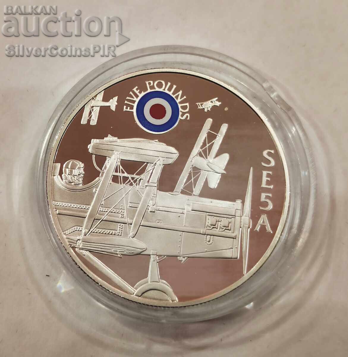 Сребро 5 Паунда SE5A 2008 Кралски Въздушни Сили - 6