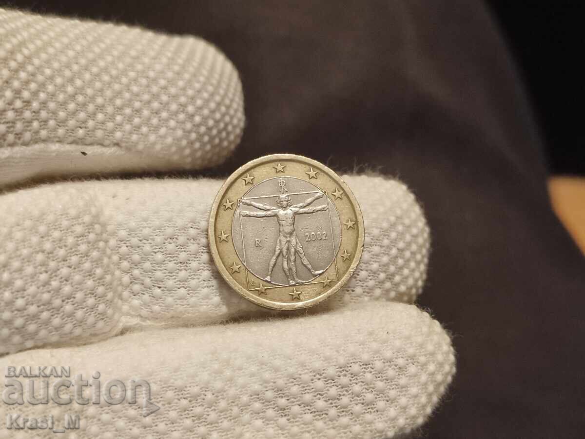 Licitație Monedă rară, 1 euro 2002, Leonardo da Vinci, Italia