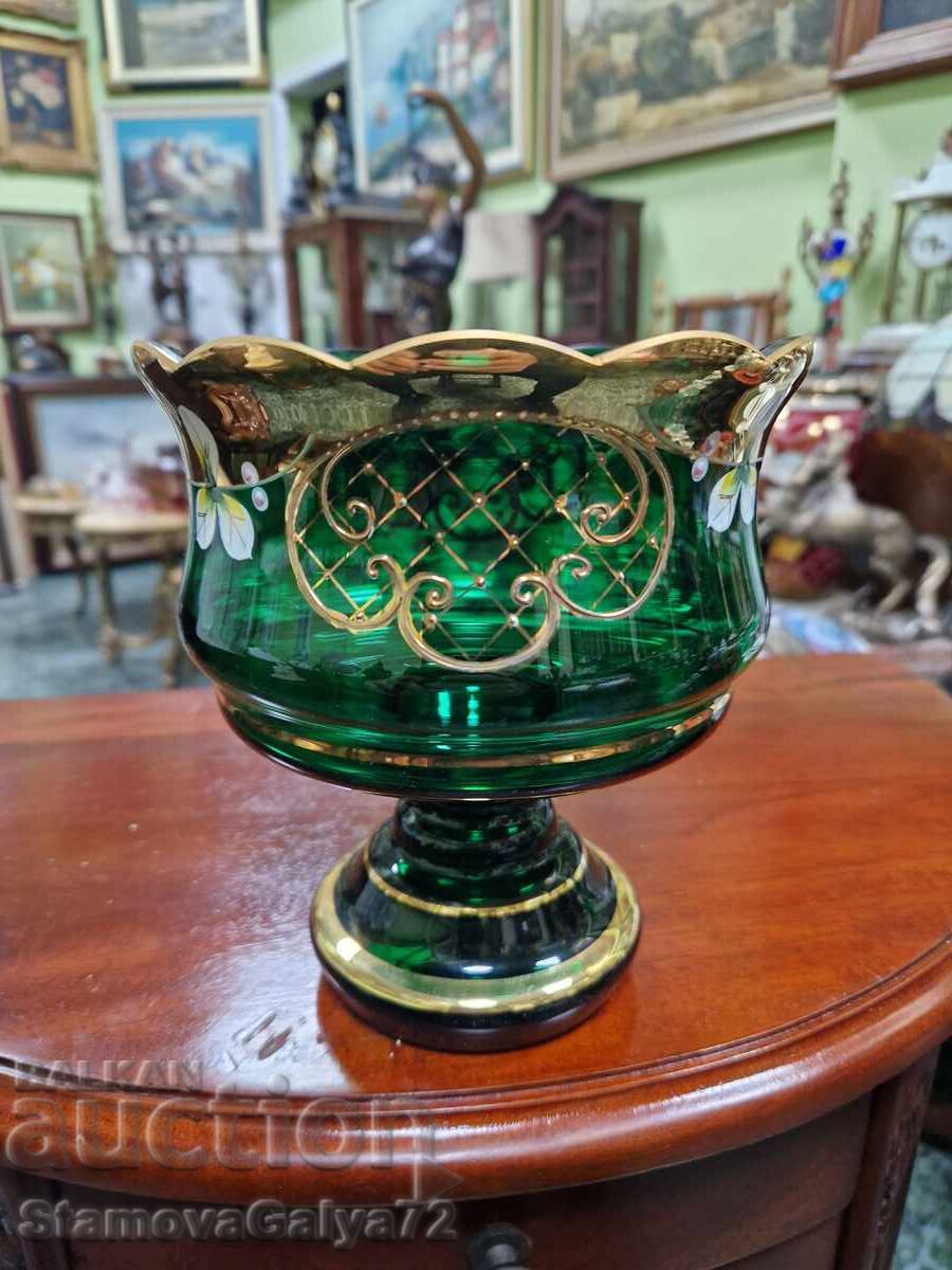 Εξαιρετικό αντίκα κρυστάλλινο μπολ ζαχαροπλαστείο Βοημίας με τιμή € 77.00 | 150.60 BGN