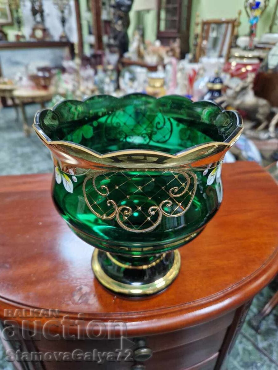 Δημοπρασία Εξαιρετικό αντίκα κρυστάλλινο μπολ ζαχαροπλαστείο Βοημίας