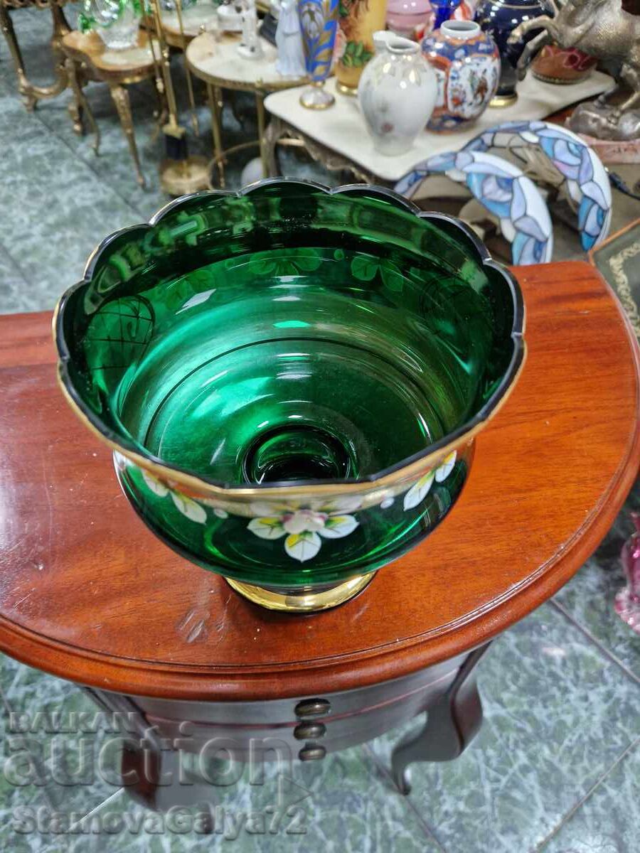 Εξαιρετικό αντίκα κρυστάλλινο μπολ ζαχαροπλαστείο Βοημίας - 5