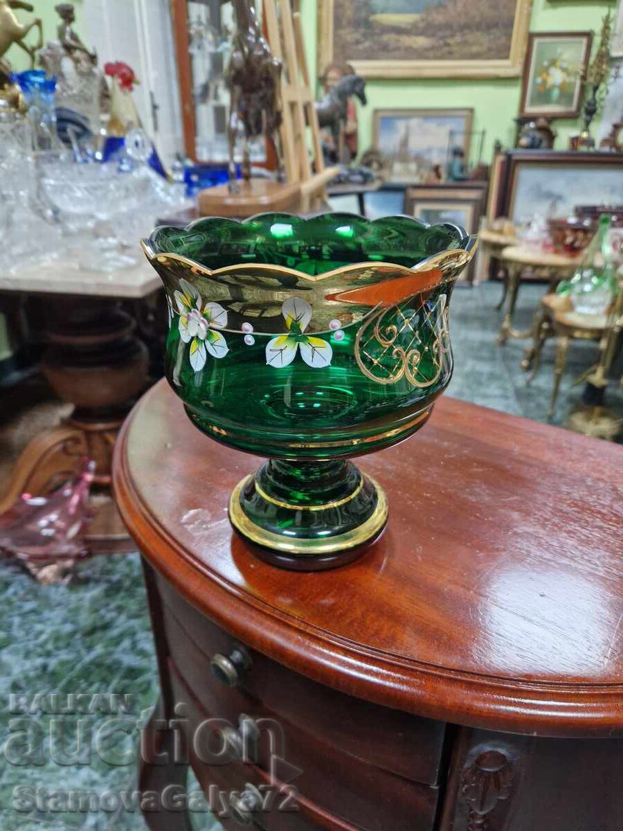 Εξαιρετικό αντίκα κρυστάλλινο μπολ ζαχαροπλαστείο Βοημίας - 7