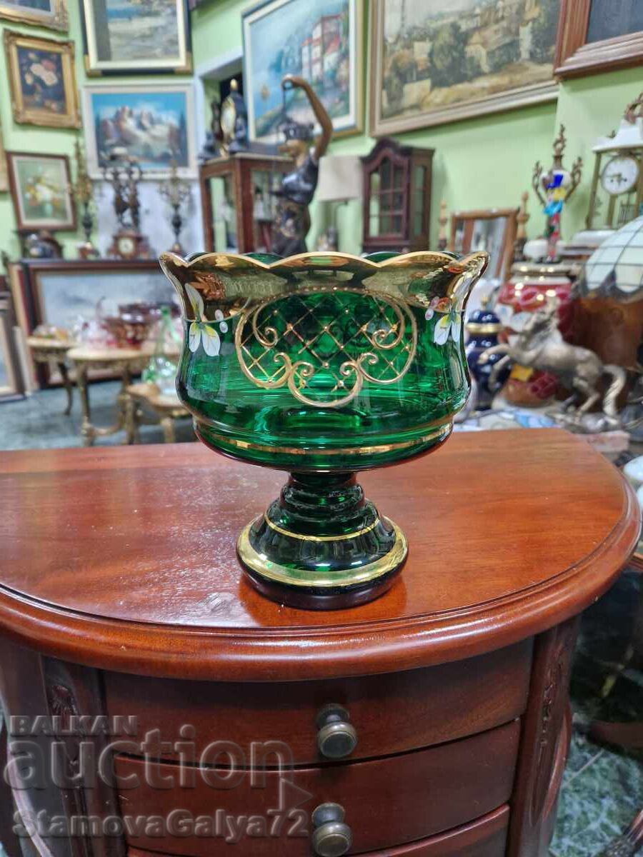 Εξαιρετικό αντίκα κρυστάλλινο μπολ ζαχαροπλαστείο Βοημίας