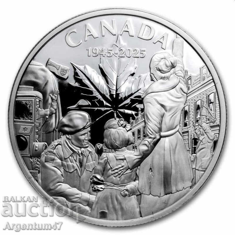 Licitație ARGINT 1 OZ 2025 CANADA - 80 DE ANI DE LA SFÂRȘITUL WWII EUROPA Licitație ARGINT 1 OZ 2025 CANADA - 80 DE ANI DE LA SFÂRȘITUL WWII EUROPA