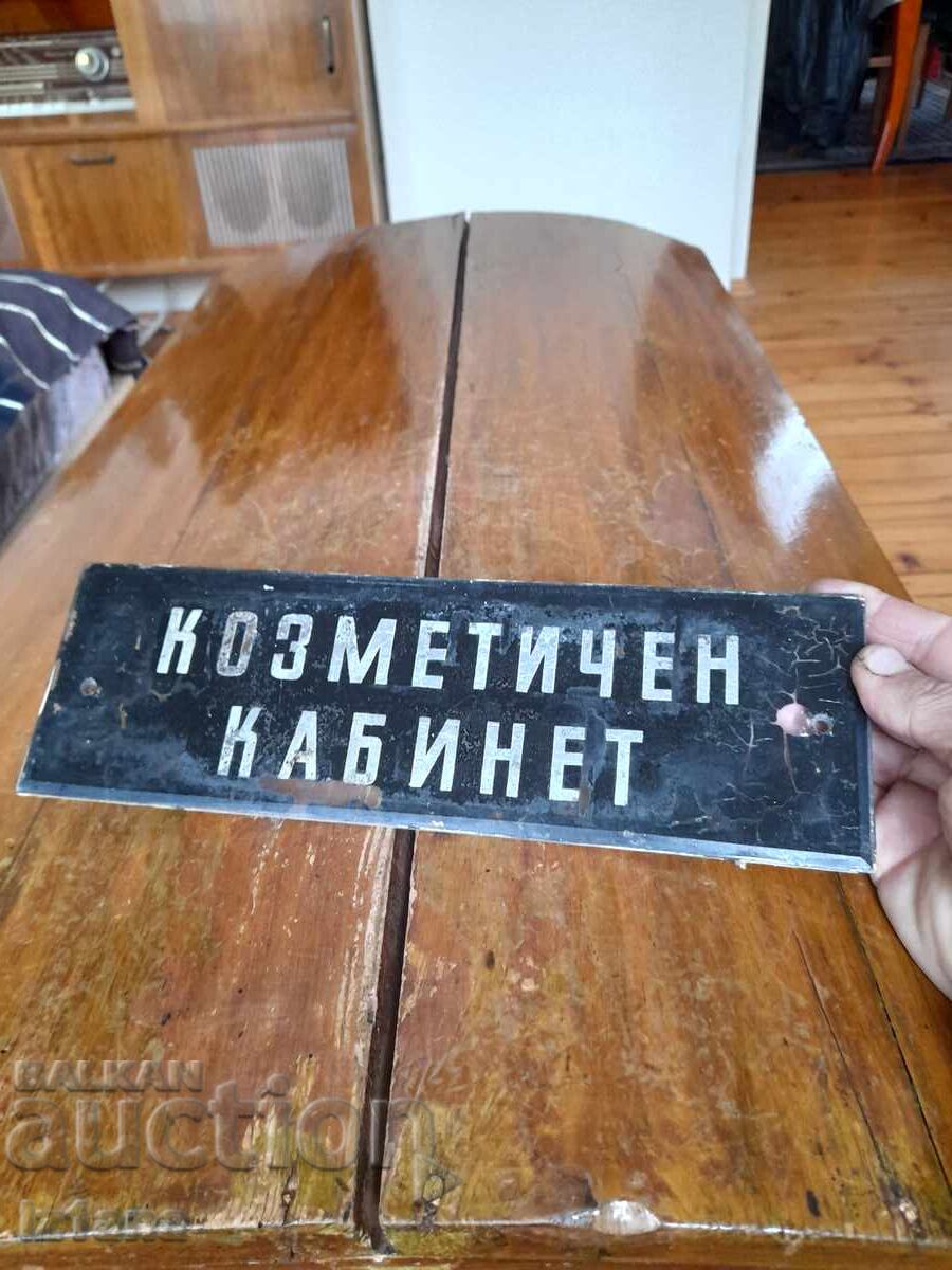 Licitație Plăcuță de sticlă veche Cabinet Cosmetic