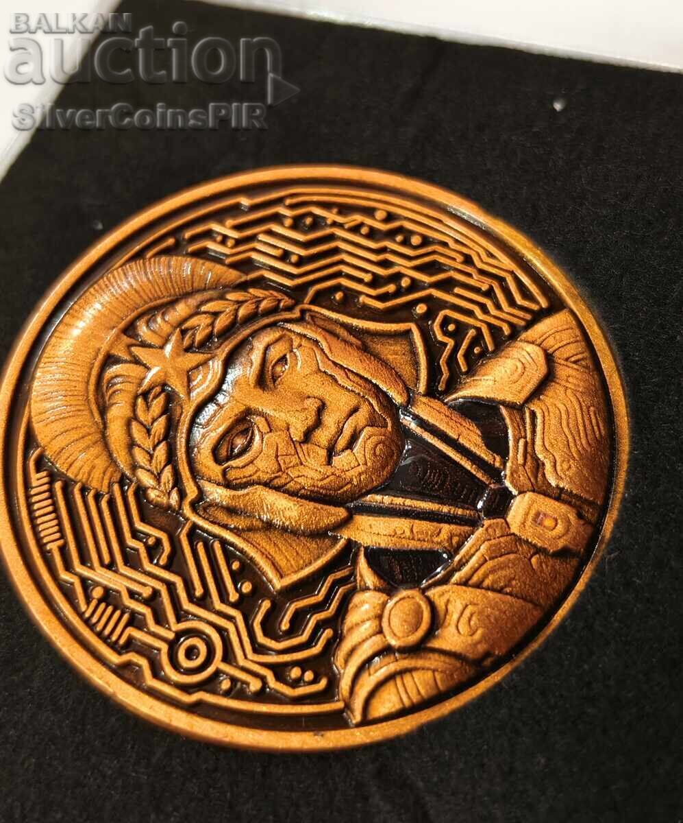 Аукцион Мед 1 oz Александър Велики Медал с Оцветяване Аукцион Мед 1 oz Александър Велики Медал с Оцветяване