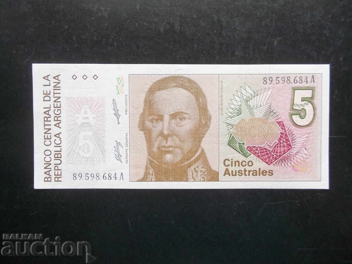 ARGENTINA, 5 Australes, UNC