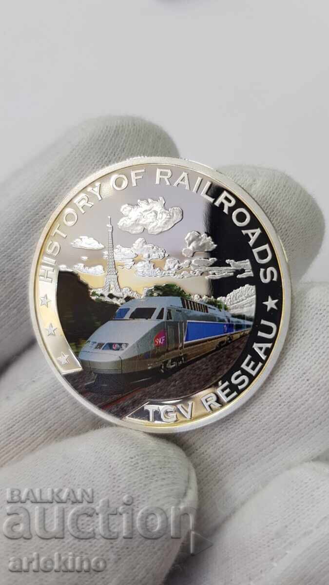 Monedă rară de argint 5 dolari 2011 "Istoria Căilor Ferate" cu preț € 85.00 | 166.25 BGN