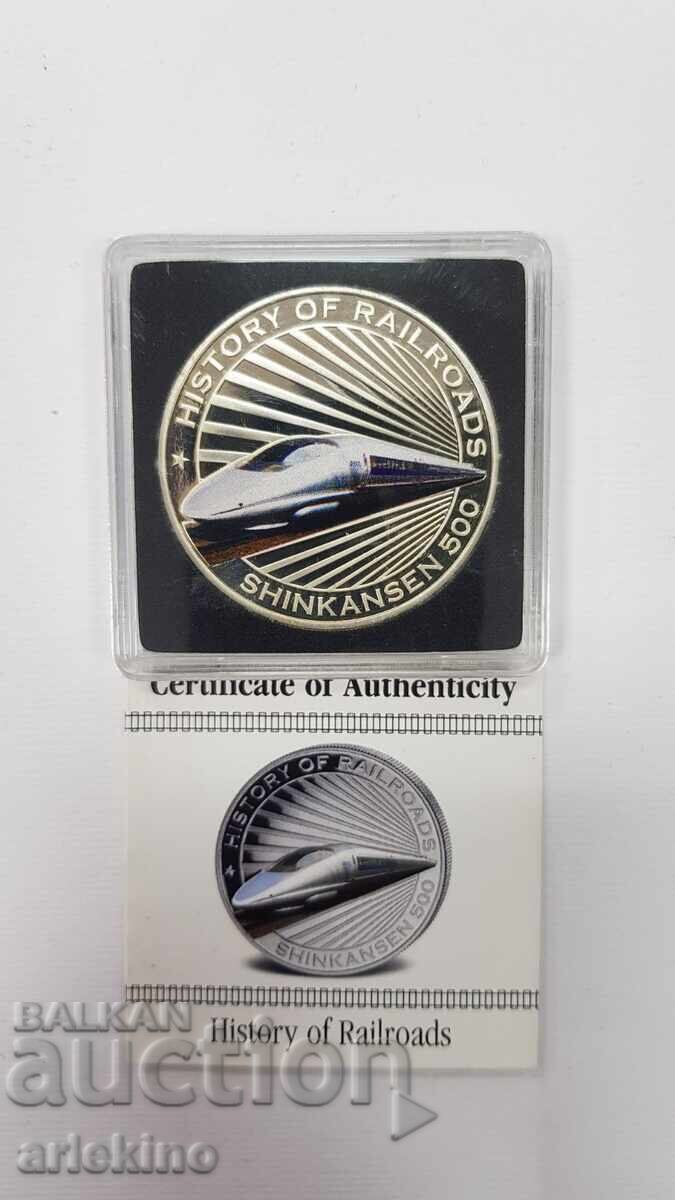 Monedă rară de argint 5 dolari 2011 "Istoria Căilor Ferate" - 6