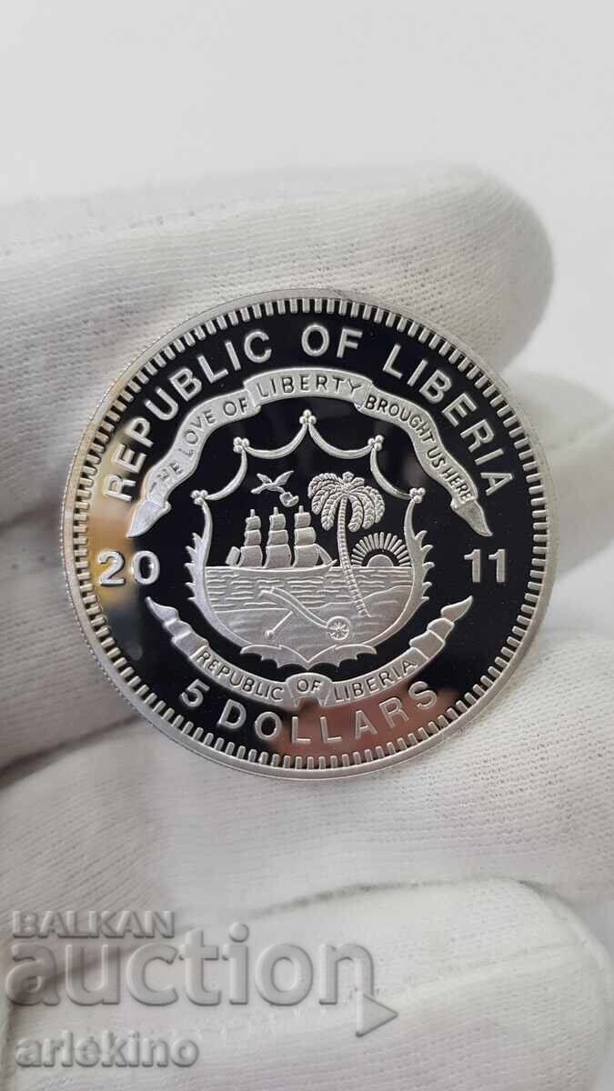 Παράδοση Srebŭrna moneta 5 dolara 2011 "Ιστορία των Σιδηροδρόμων"