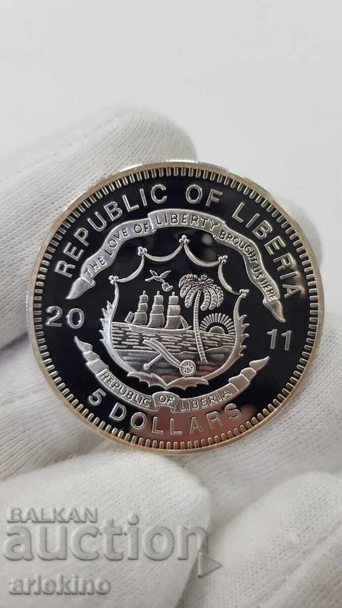 Livrarea Monedă rară de argint 5 dolari 2011 "Istoria Căilor Ferate"