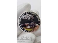 Рядка сребърна монета 5 долара 2011 "История на Железниците"