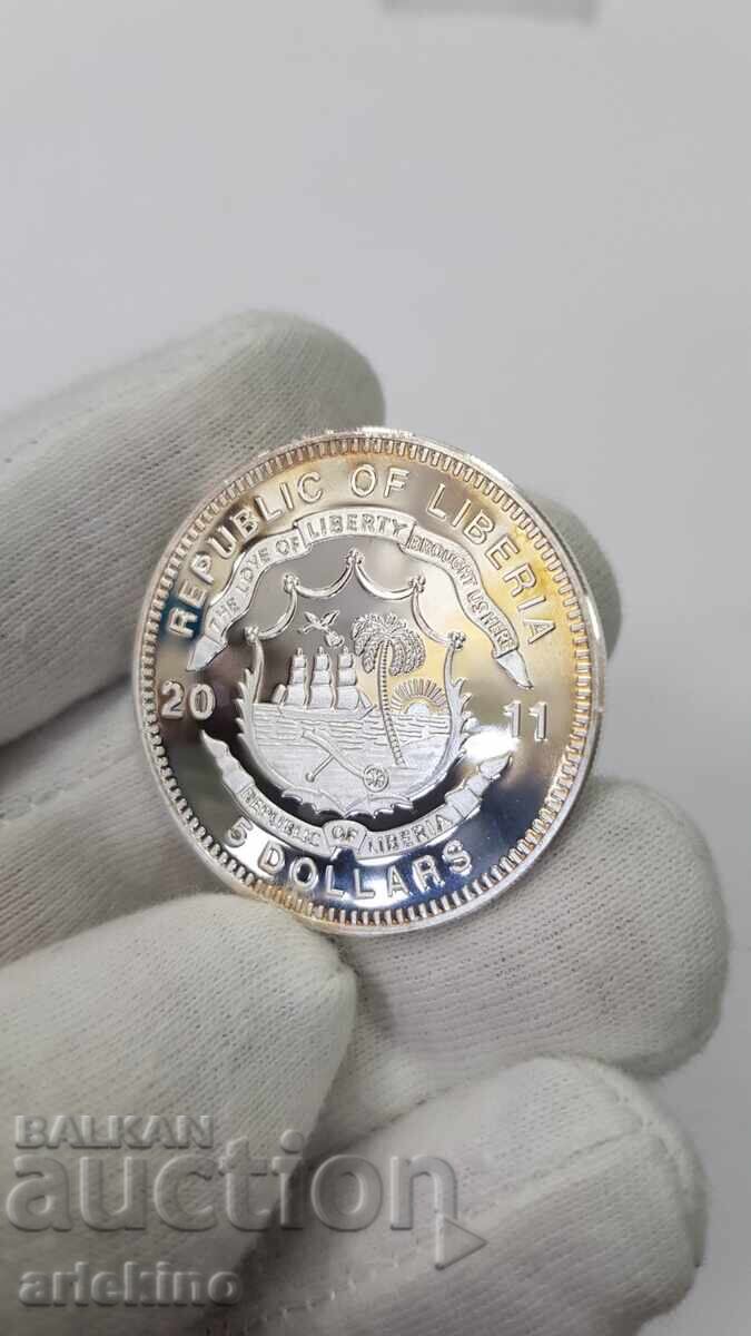 Рядка сребърна монета 5 долара 2011 "История на Железниците" - 5