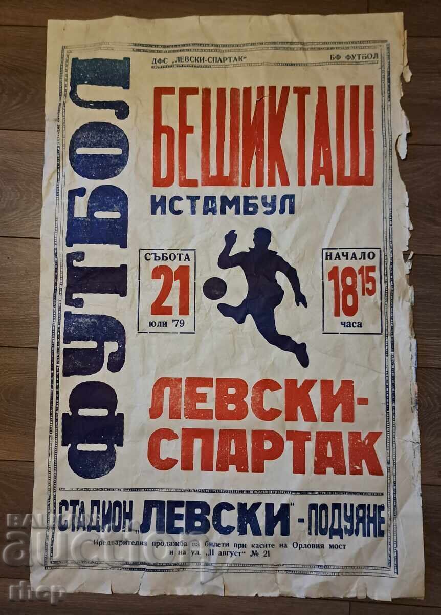 1979 Levski Beșiktaș Afiș Fotbal