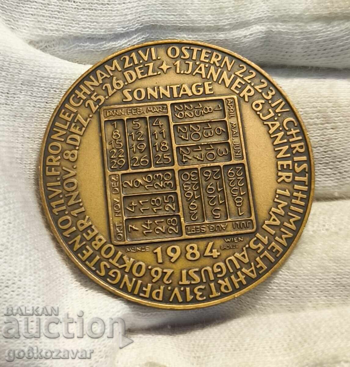 Μετάλλιο με ημερολόγιο για το 1984, ετήσιος κυβερνήτης Ερμής, μπρούτζος με τιμή € 7.00 | 13.69 BGN