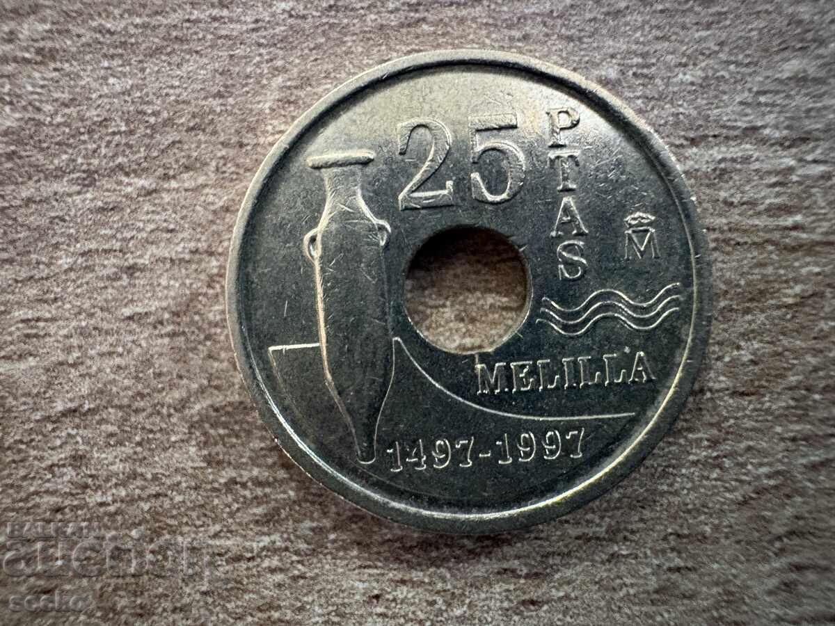 Spania - 25 pesetas (1997) - Melilla
